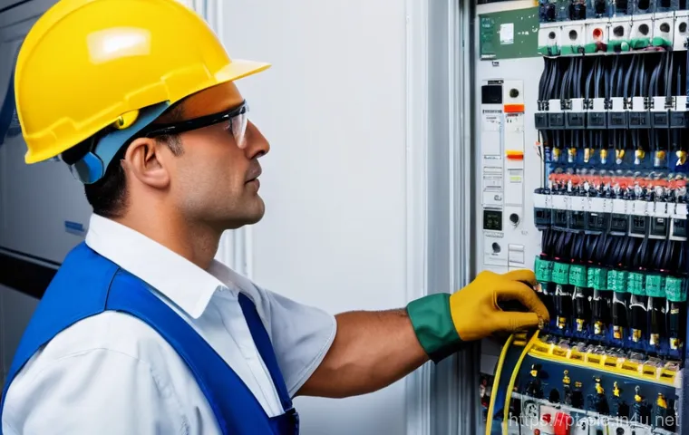 전기공사기사와 안전 관리 사례 - Image Prompt 1: The Expert Electrician Ensuring Safety**